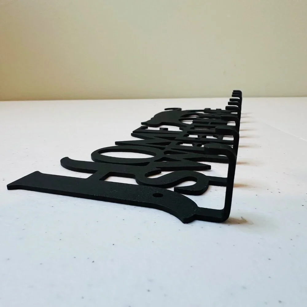 Cat Silhouette Metal Key Rack Home Sweet Home Wall Hook Holder